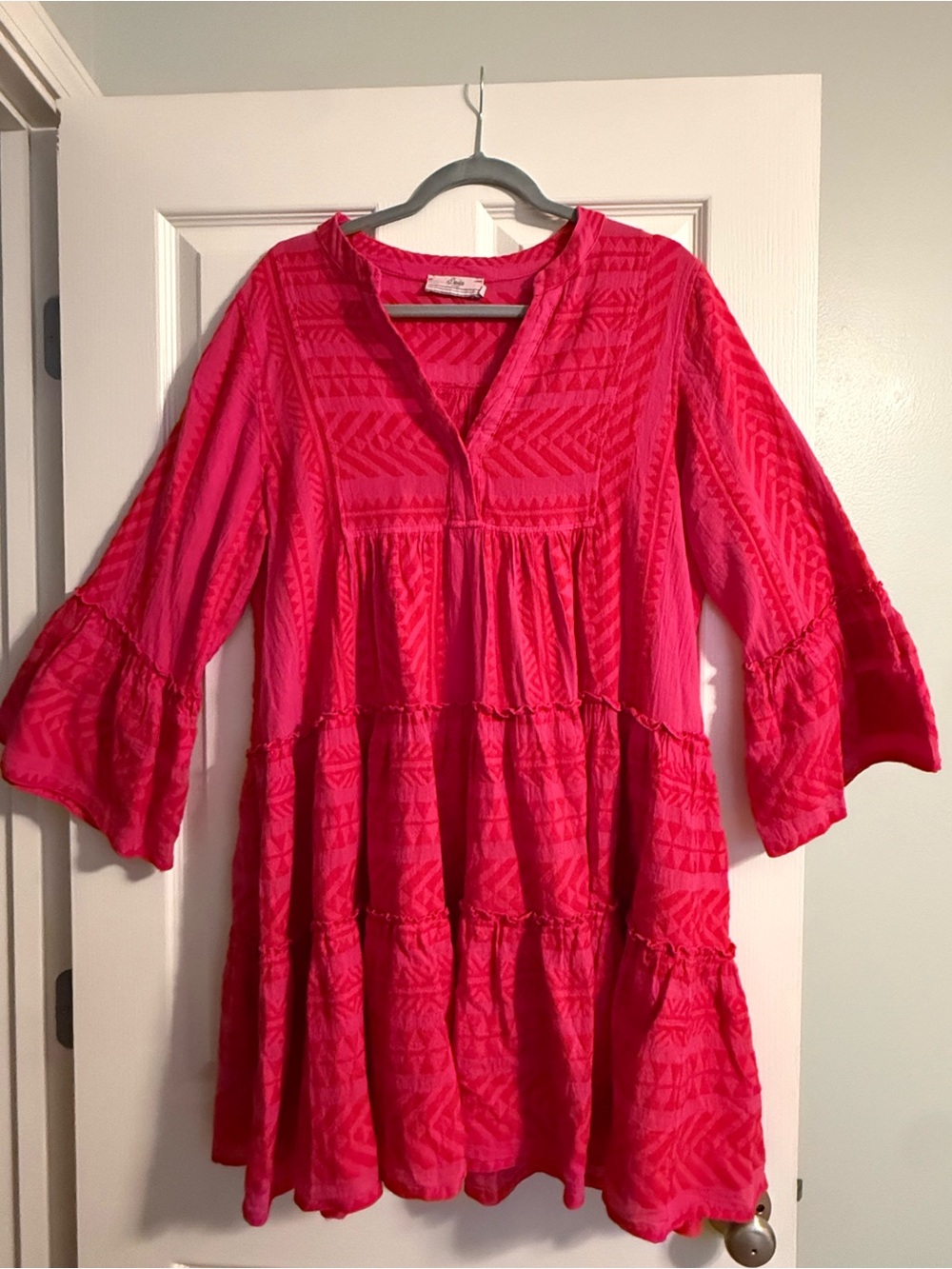 Devotion TWINS Bright Pink Tiered Boho Dress